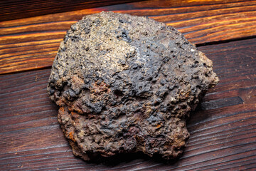 A sample of bloom sponge iron from an ancient archaeological site, an artisanal method of iron smelting
