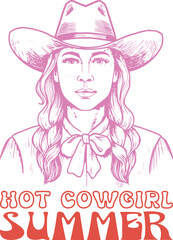 Typography Vintage Western Cowgirl SVG Tshirt Design Vector