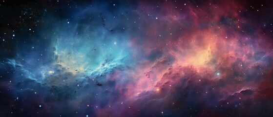 Obraz premium Night sky with stars and nebula. Space background.