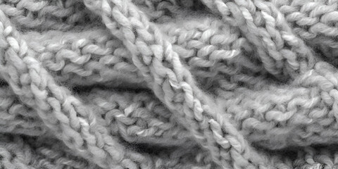 Synthetic Fabric  Textured Background Close Up Of Grey Heather Knitted Fabric 