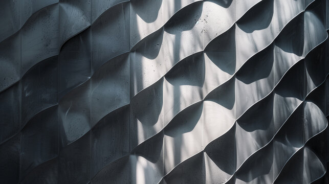 Abstract Moiré Pattern on Architectural Wall Surface
