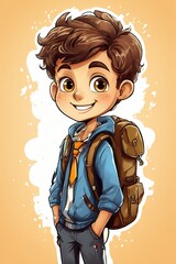 Back to School: Stylish Student with Backpack Illustration.