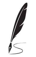 feather pen and inkwell