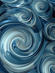 Blue background with a repetitive spiral design creating a visually striking pattern