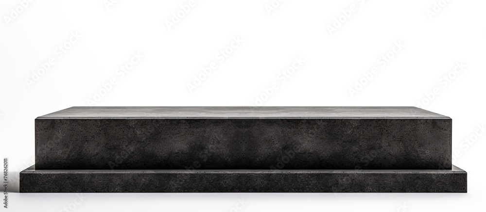 Poster concrete step showing texture and details, isolated on a plain white background for architectural an