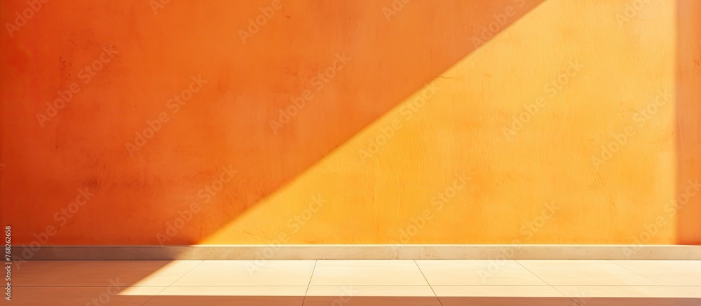 Poster close-up view of a rough and textured wall with the silhouette of a shadow cast upon it