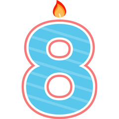 Eight Number Candle Icon