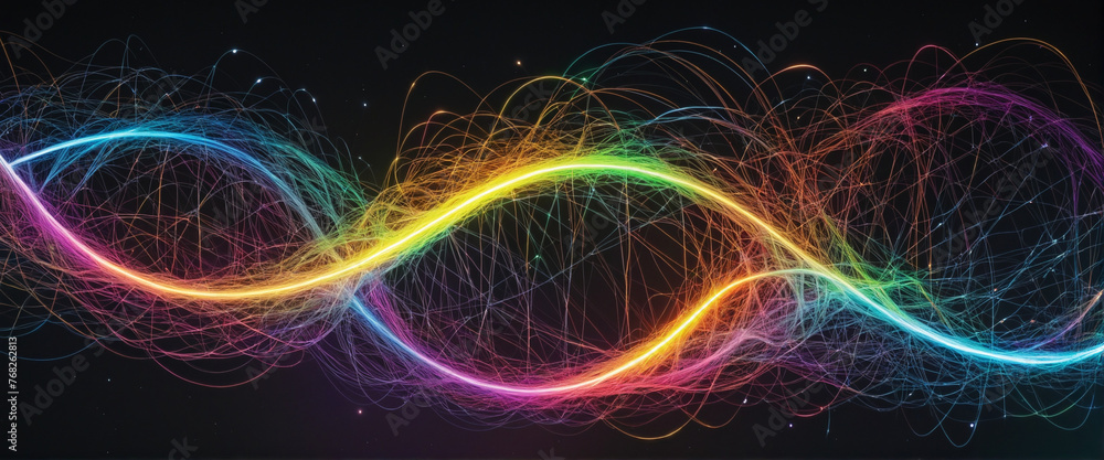 Aufkleber spark like network grid. network structure changing from moment to moment like an electric spark. ra