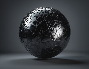 Abstract dark sphere, 3d render