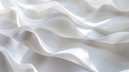 Elegant White Fabric Folds and Shadows