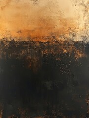 A painting showcasing a blend of brown and black hues, creating a unique and textured area filled with depth and richness