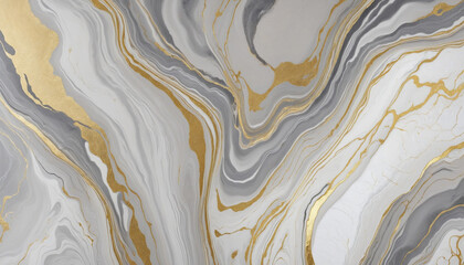 3d render, abstract grey white marble background with golden veins, artificial stone texture, modern wallpaper