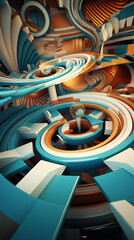 Abstract 3 D background - technology, business, communication, computers, future, virtual reality. Vertical banner	
