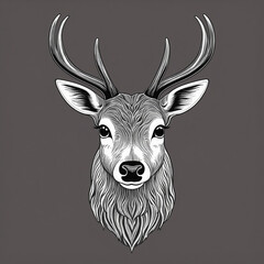 flat vector logo of big animal "Deer" 