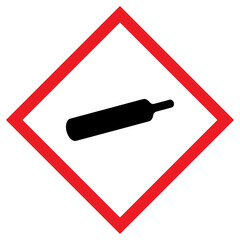 Vector graphic of physical hazard sign indicating compressed or liquefied gases
