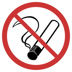 Vector graphic of sign indicating that smoking is prohibited