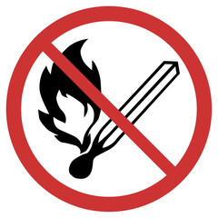 Vector graphic of sign indicating that smoking and naked flames are forbidden