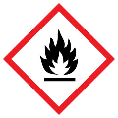 Vector graphic of physical hazard sign indicating  flammable gases, aerosols, liquids or solids