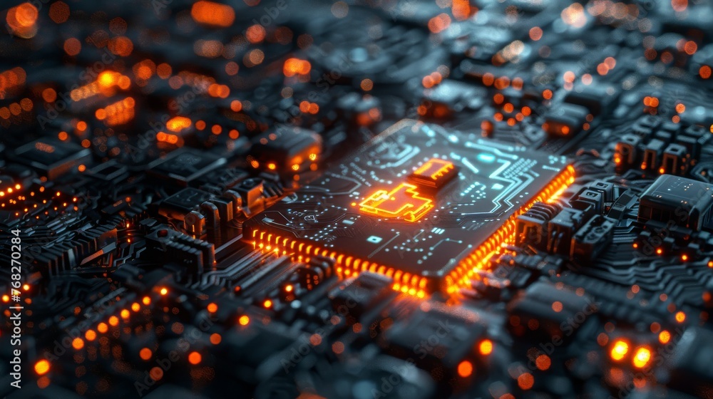 Poster a focused snapshot reveals the firewall in operation, thwarting cyber assaults and emphasizing the c