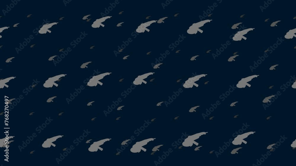 Poster angle grinder symbols float horizontally from left to right. parallax fly effect. floating symbols a