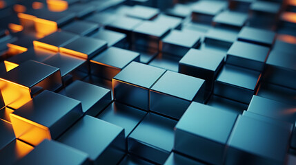 Abstract 3 D background - technology, business, communication, computers, future, virtual reality. Horizontal banner