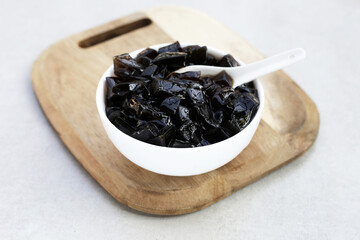 Grass jelly, herbal dessert. Mesona chinensis