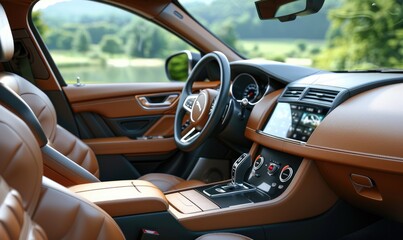 Interior of a modern luxury car