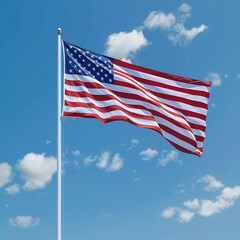 Fototapeta premium american flag waving in the wind