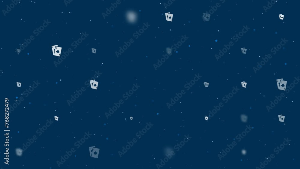 Poster template animation of evenly spaced two aces symbols of different sizes and opacity. animation of tr