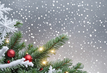 Obraz premium christmas tree with snow card design wall paper