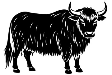 yak silhouette vector illustration