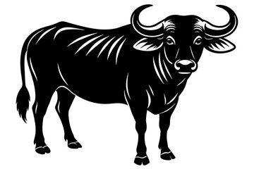 water buffalo silhouette vector illustration