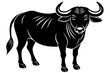 water buffalo silhouette vector illustration