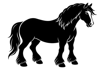 shire horse silhouette vector illustration