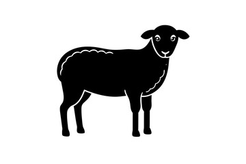 Naklejka premium sheep silhouette vector illustration