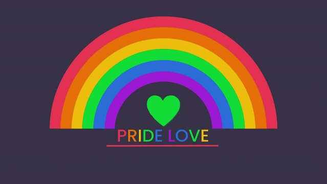 Gay pride LGBTQ 4k video animated. with rainbow ribbon symbol, concept of LGBT pride, LGBTQ people, lgbt rights awareness campaign, same sex marriage