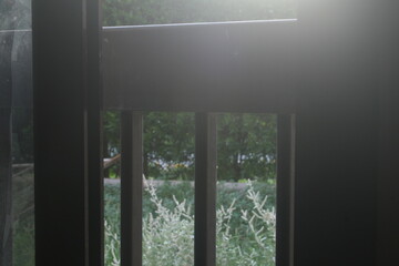 Railing window in the morning