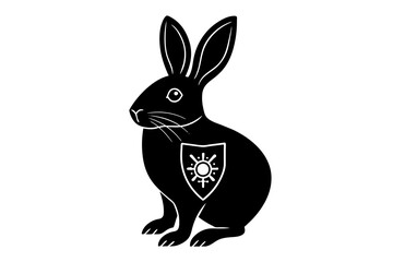 polish rabbit silhouette vector illustration