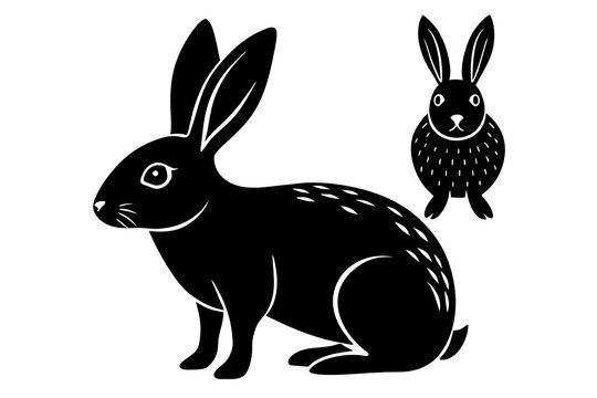 polish rabbit silhouette vector illustration
