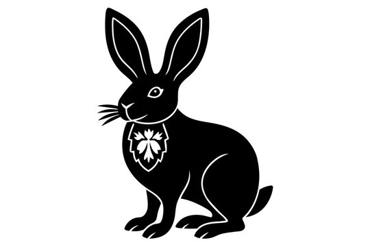 polish rabbit silhouette vector illustration