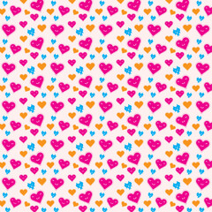 Hand drawn flat design conversation hearts pattern
