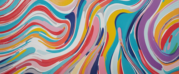 3d render. Abstract background, curvy paint smear, curly multicolored brushstroke. Artistic wallpaper. Folded ribbon
