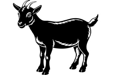 nigerian dwarf goat silhouette vector illustration