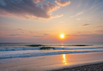 Serene sunset over a tranquil ocean
