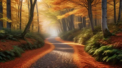 Foto op Plexiglas Autumn Pathway © Aleou