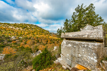 Termessos ancient city the amphitheatre. Termessos is one of Antalya -Turkey's most outstanding...
