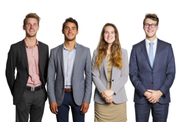 Young business crew smiling and confidence