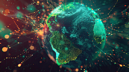 Illustration about World global connectivity.