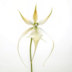 Isolated Ghost Orchid on White Background