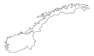 Outline norway map.